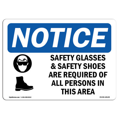 SignMission Safety Glasses & Safety Shoes Sign | Wayfair