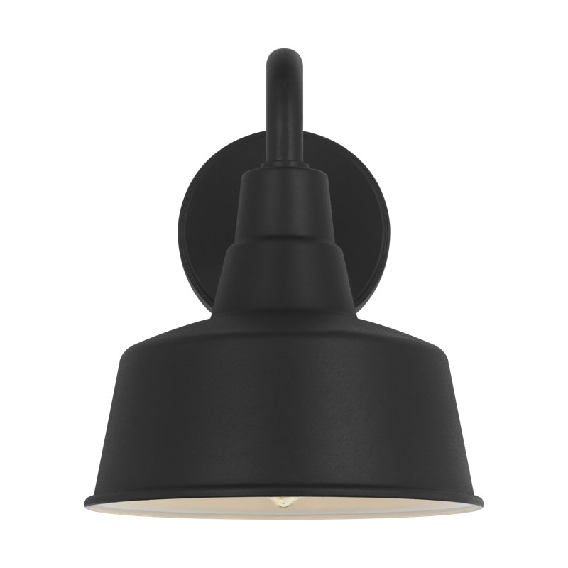 1 - Light Armed Sconce, No, Textured Black, 10" H x 8" W x 12.38" D