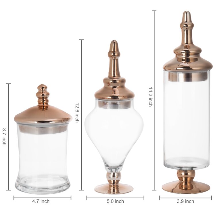 4 Piece Clear Glass Apothecary Jar Set