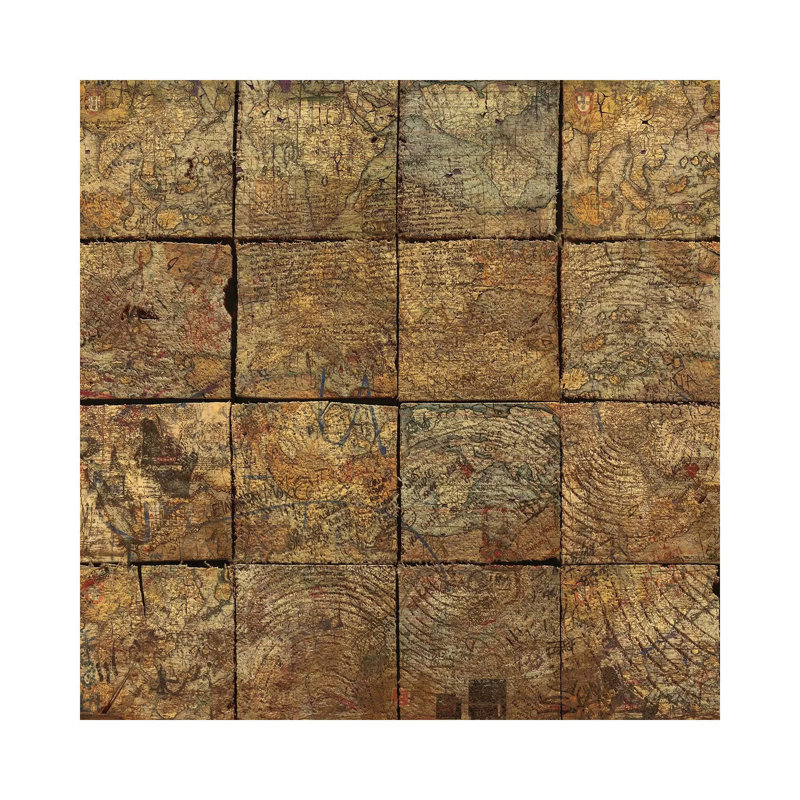 Deconstruction (Map Squares) 1 Piece Wrapped Canvas Wall Art, 93.98 cm H x 93.98 cm W x 3.175 cm D