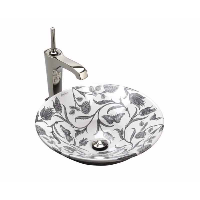 Botanical Study™ Round Vessel Bathroom Sink