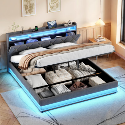 Upholstered Ottoman Storage Bed