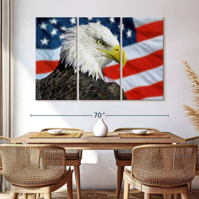 Brampt Patriotic Alaskan Bald Eagle, 42" H x 65" W