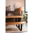Aka Acacia Solid Wood Top Metal Base Dining Table-70876541
