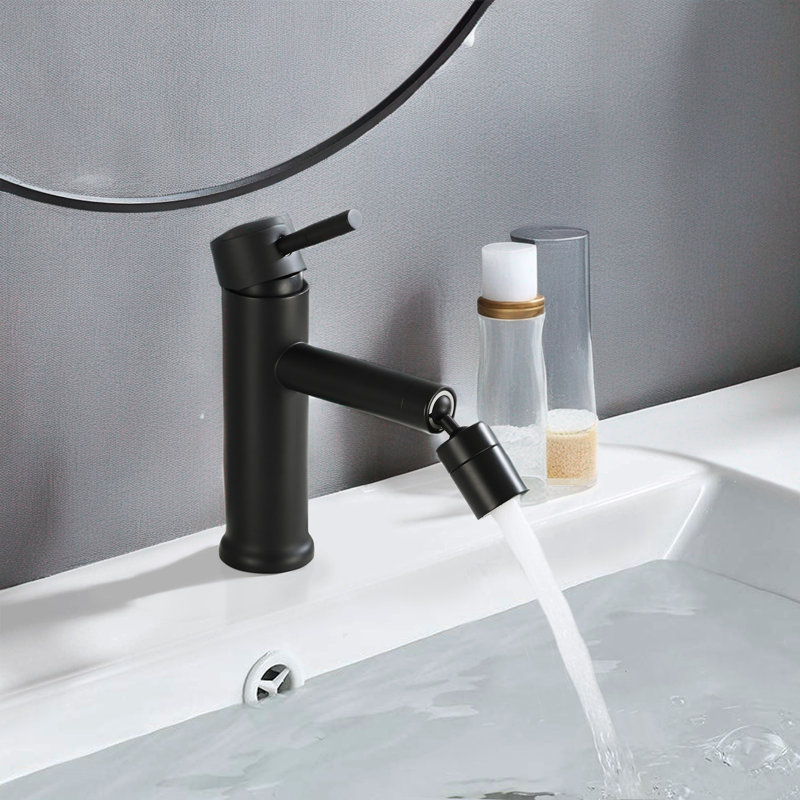 Single Handle Bathroom Sink Faucet Vessel Faucet with Dual Function Spray, Matte Black
