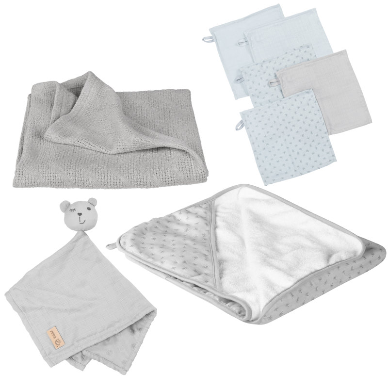 Baby Care Lil Planet 6 Piece Chemical-free and Sustainable Multi-Size Bale, Grey