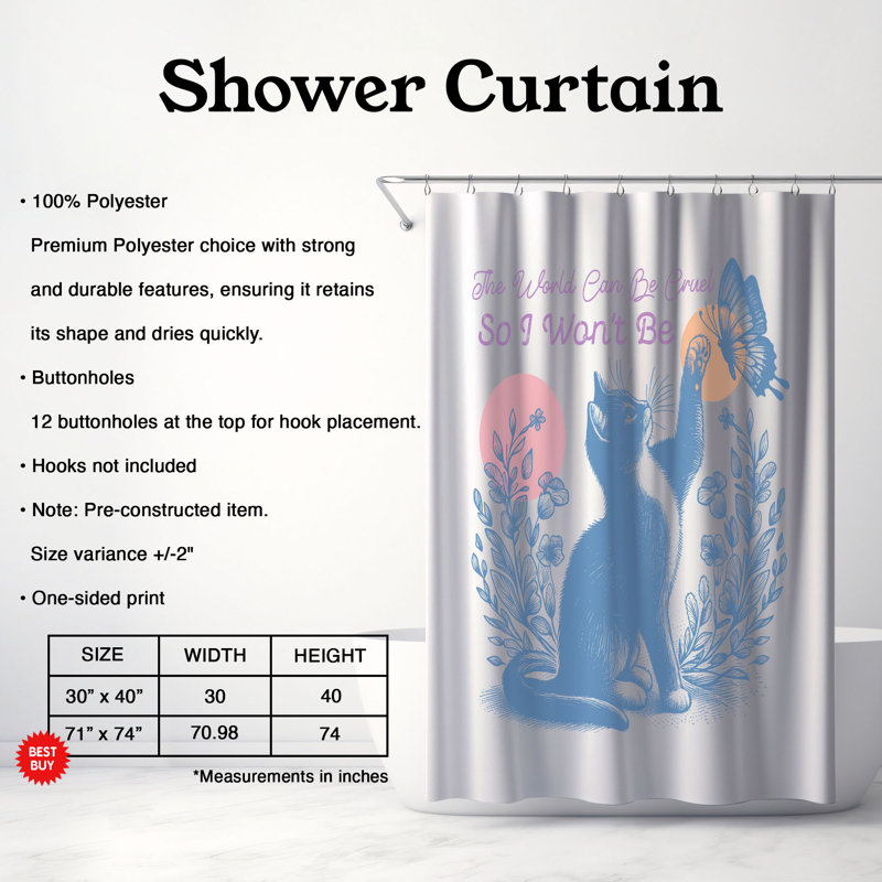 Toisha Shower Curtain, 74"H x 71"W