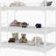 Structure de lit simple triple robuste avec caractéristiques intégrées, pour dortoir de chambre à coucher, blanc, sans ressorts, fer, lattes en métal avec garde-corps renforcés en continu à assemblage simple,-130115630