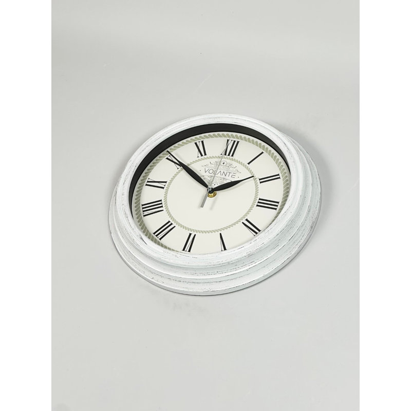 Angelette Wall Clock, White/Black