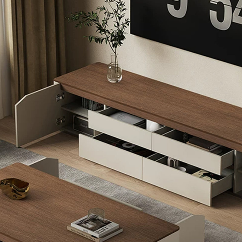 Meuble télé moderne en bois manufacturé noyer, 78.74
