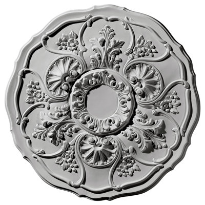 Endurathane Cornelia Ceiling Medallion, 22 1/2"OD x 1 1/2"P (Fits Canopies up to 4")Factory Primed