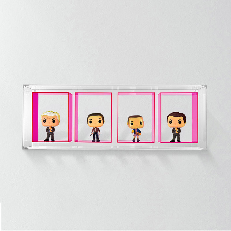 8.4'' H x 23.8'' W Plastic Trophy Display Case, Pink