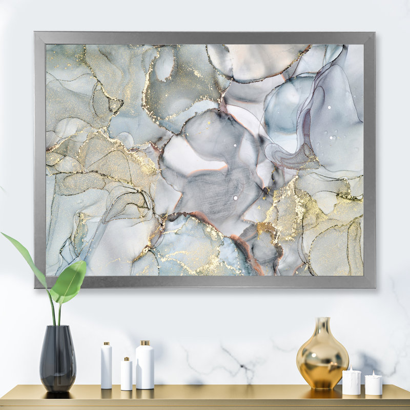 «Gray and Yellow Tender», impression sur toile, H 16 po x l 32 po x P 1 po, Cadre photo argenté
