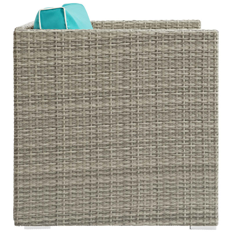 Fauteuil d'extérieur en tissu Bocabec par Havenside Home par Modway, Sunbrella® turquoise