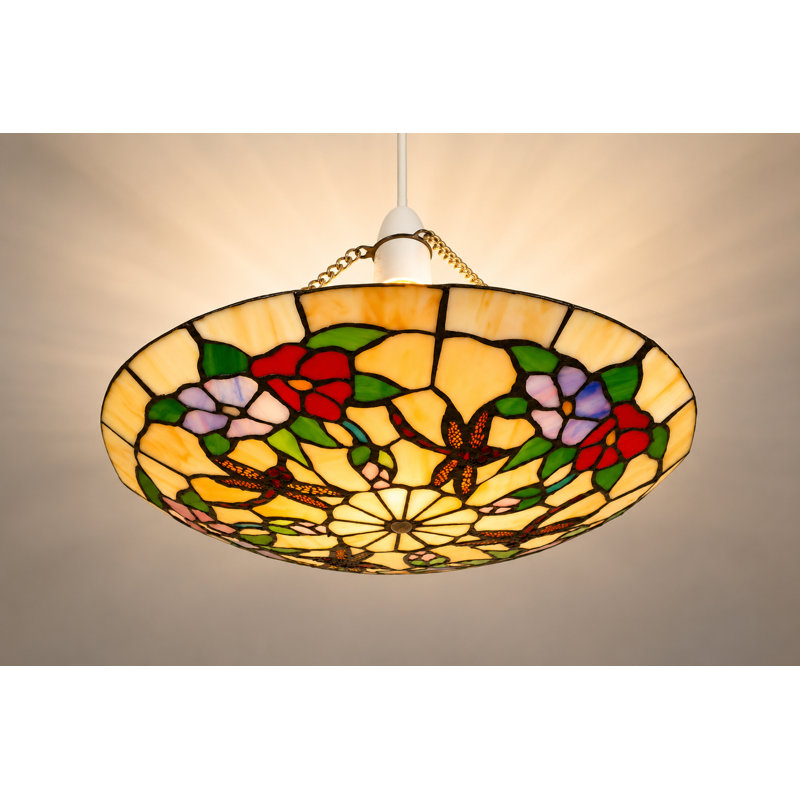 Stony Creek 12cm H Glass Bowl Pendant Shade ( Screw On ), Orange/Purple