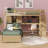 Karanfila Twin Over Twin Loft Bed With Built-In Desk And Staircase, With Storage Compartments And Shelves-1643020732