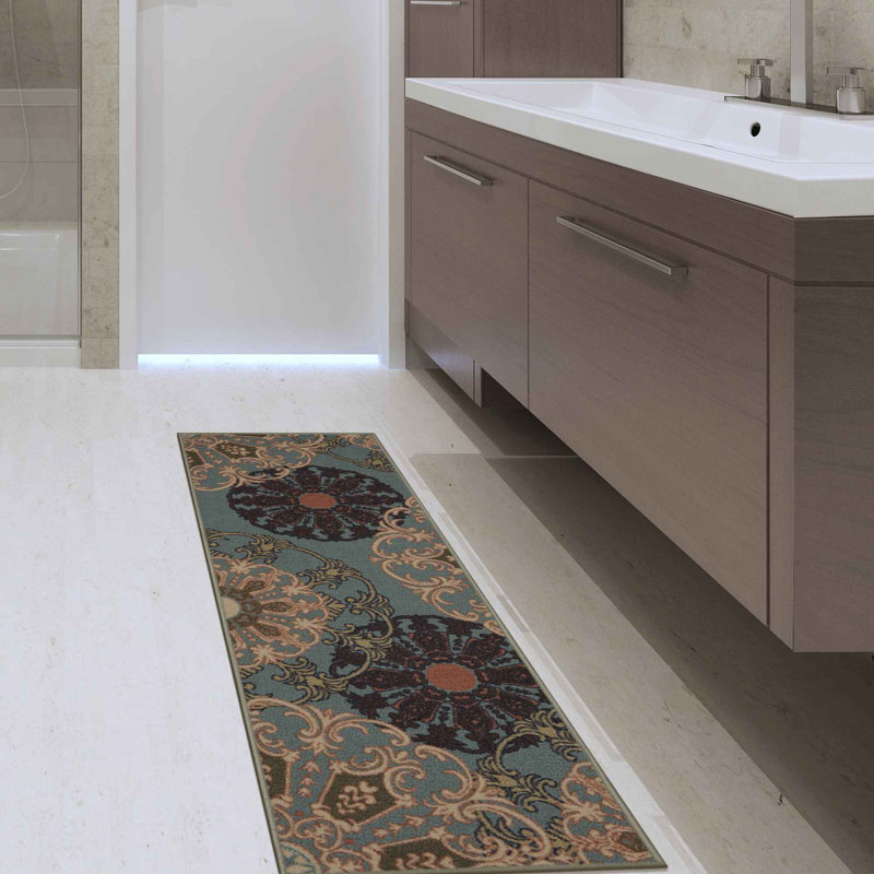 Tapis boho antidérapant lavable à la machine pour le salon, le couloir, Tapis de couloir 20 po x 59 po