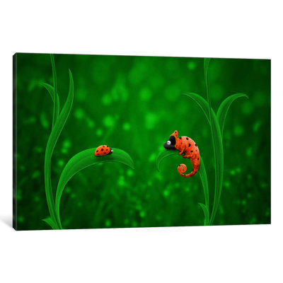 Ladybug And Chameleon - Print on Canvas