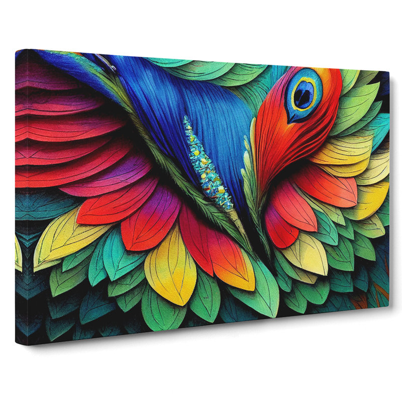 Boundless Bird Feathers Abstract - Wrapped Canvas, 35cm H x 50cm W x 3cm D