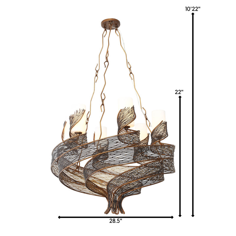 Flow 6-Light Chandelier - Hammered Ore, Hammered Ore