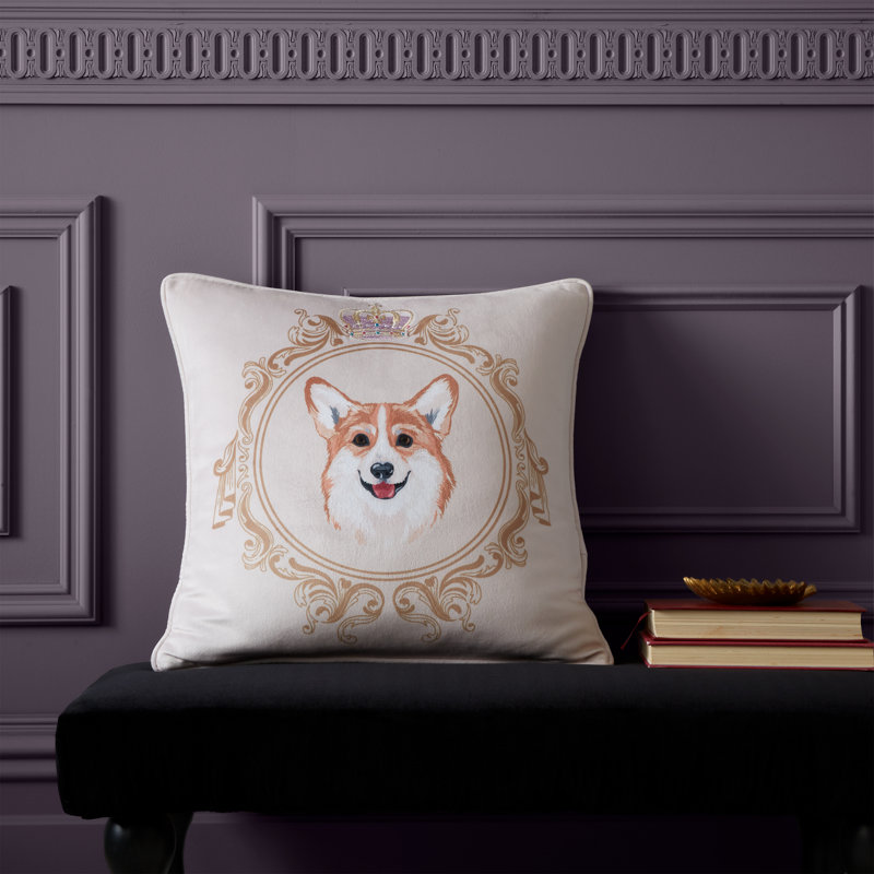 Bridgerton By Catherine Lansfield Mr Newton Corgi Soft Touch 45x45cm Cushion, Cushion Cover Only - No Insert