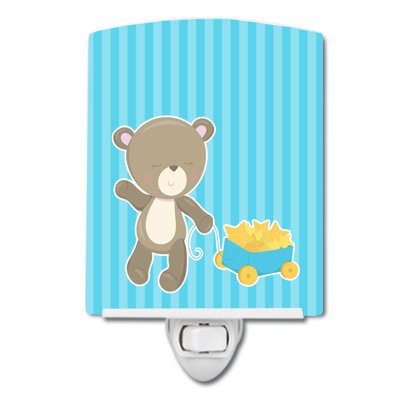Baby Bear Wagon Ceramic Night Light