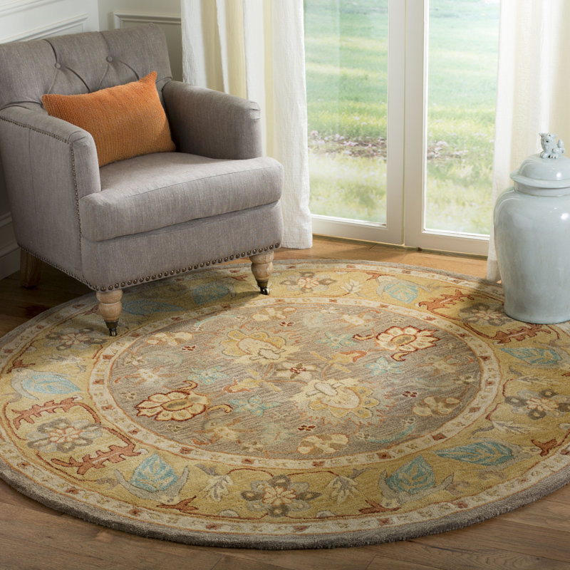 Tingley Hand Tufted Wool Pile Oriental Rug, Round 6'