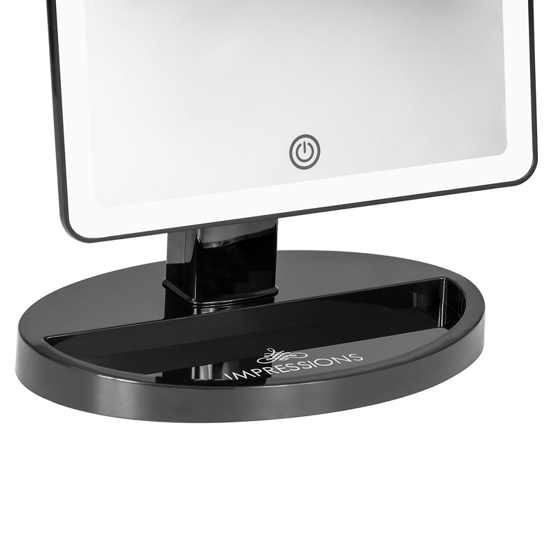Touch Ultra LED Lighted Makeup Mirror with Tabletop Lighted Cosmetic Mirrors with 360 Degree Swivel, Black