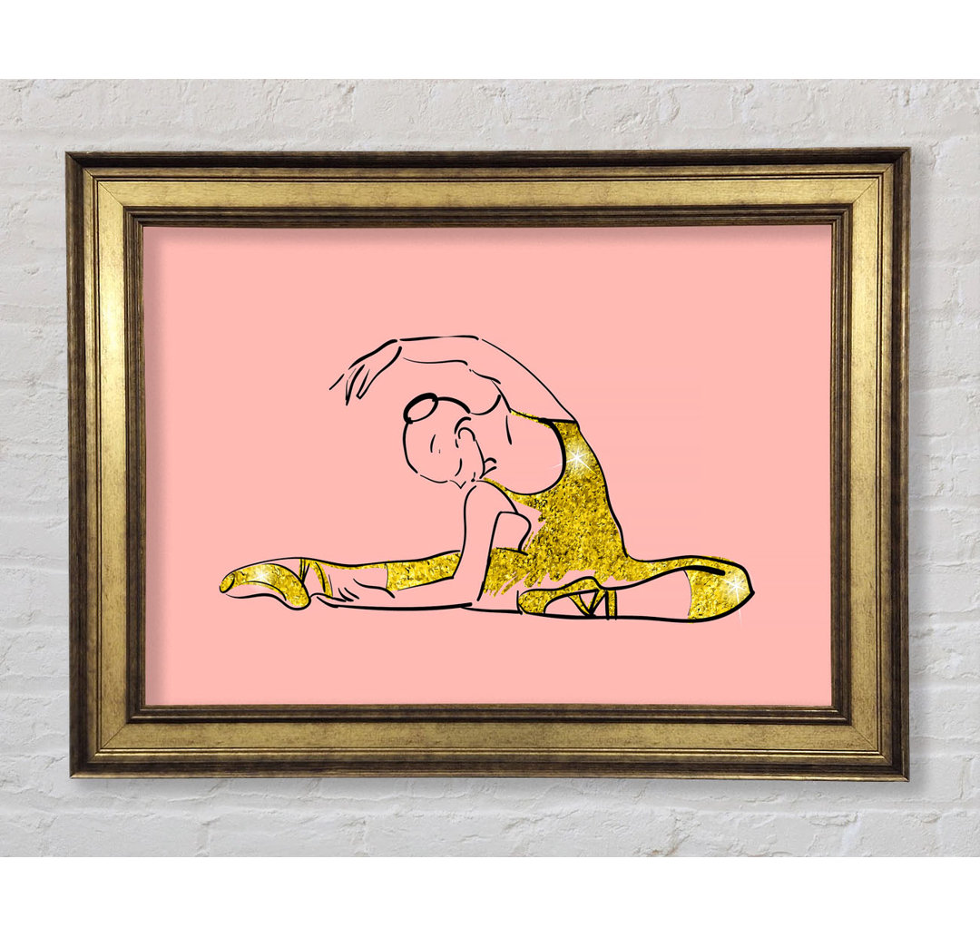 Golden Pink Ballerina 4 - Bilderrahmen Kunstdrucke