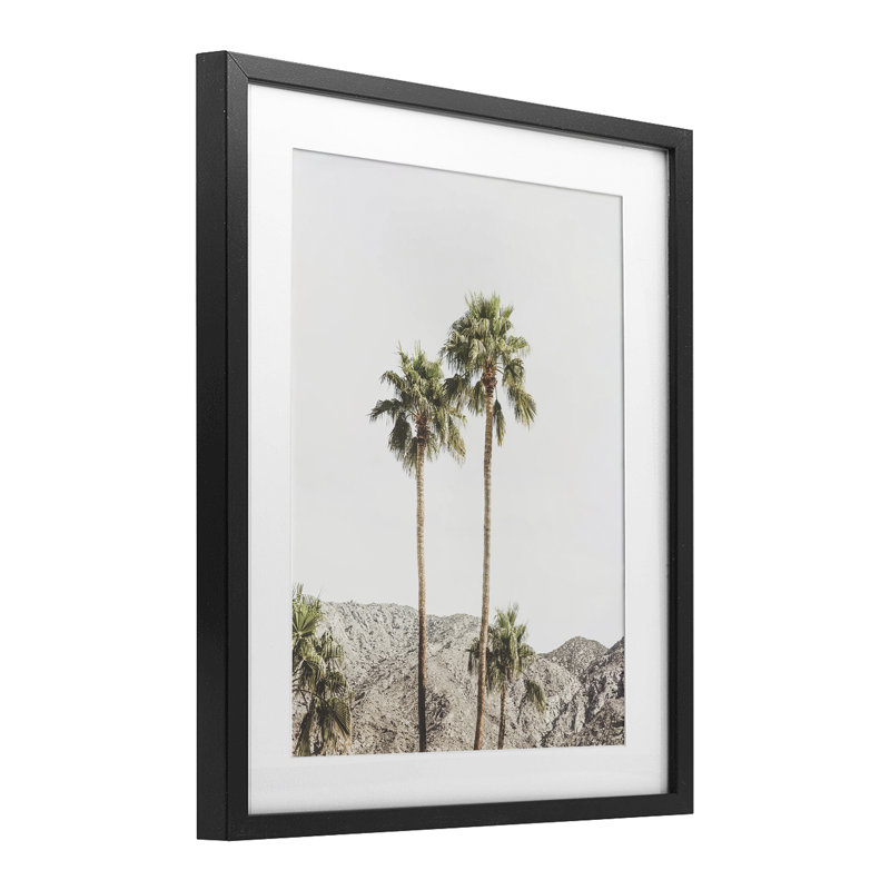 Palm Springs Looming Trees Framed Print Under Glass, design by Sisi and Seb, Midnight Black Frame, 16" H x 13" W