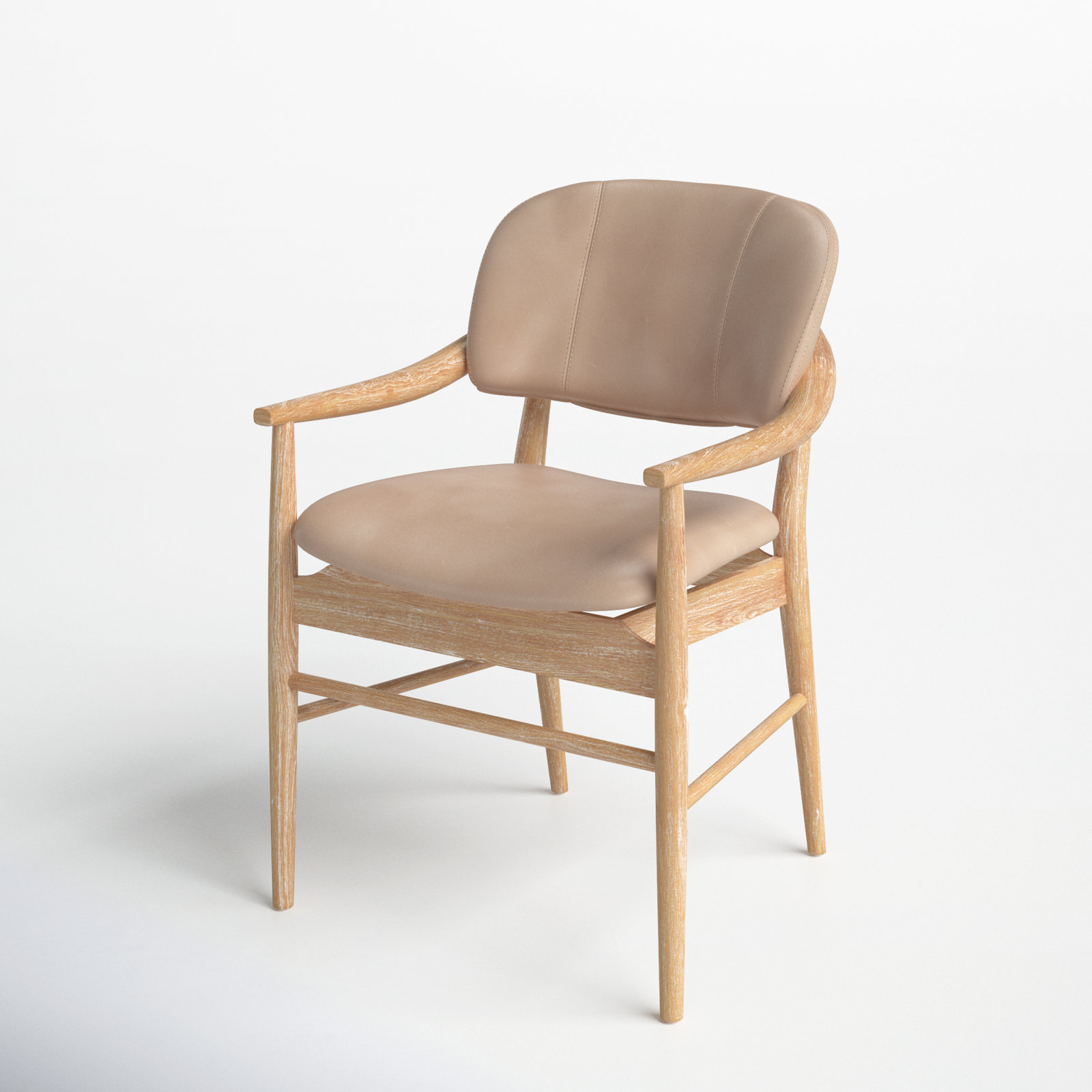 Ladonia Genuine Leather Oak Dining Armchair