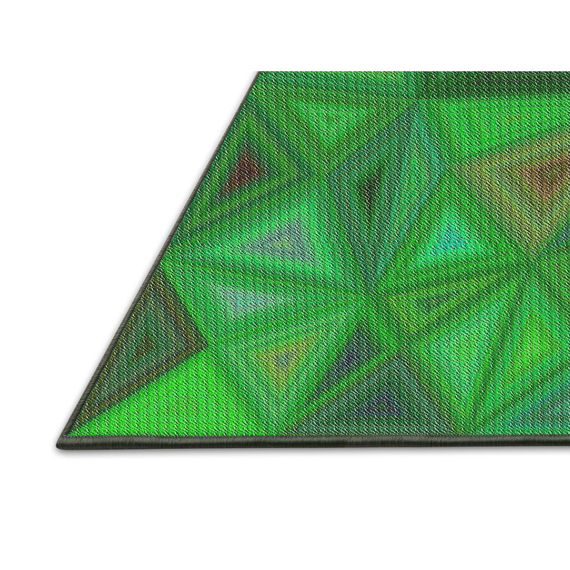 Tapis vert à motif géométrique Schiffer, Rectangle 5 pi x 7 pi