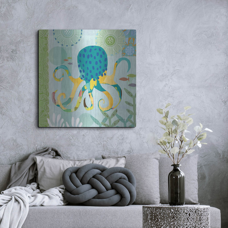  «Underwater World 2» par Farida Zaman, art mural en métal, 36 po x 36 po, H 36 po x l 36 po