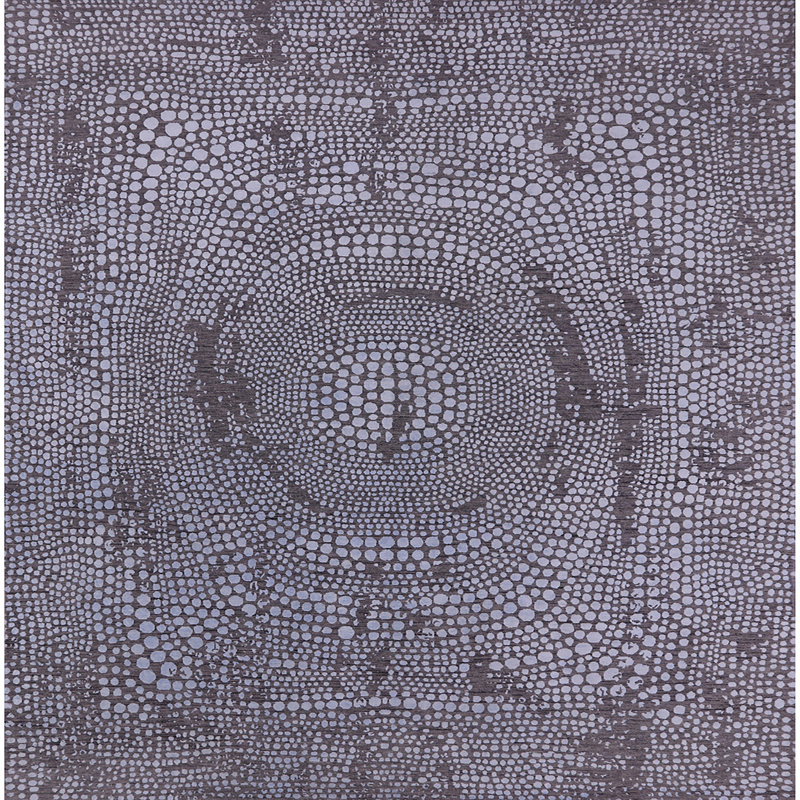 Tapis mauve à motif abstrait Grawn, Carré 5 pi