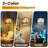  Arc Floor Lamp Oil Painting Paris european city landscape France tower Black Tall Modern Standing Lamp LED Adjustable Linen Lampshade 3 Color Temperatures