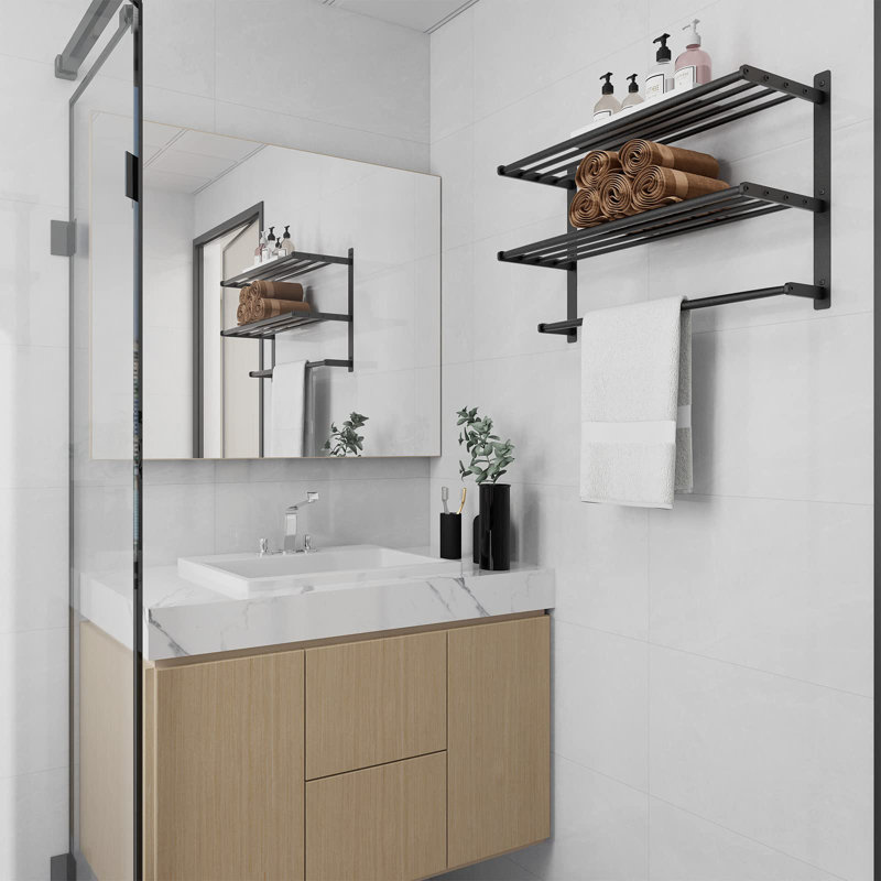 Wall Towel Rack, Matte Black