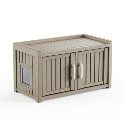 31.97"W All-weather double-door Cat Litter Box Enclosurer Cabinet Pet House