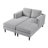 Modern Chaise Lounge Sofa Bed 53.5" Upholstered Sofa Couch Free-Combined Sofa Chaise With Dual-Layer Armrests For Living Room, Grey-1360575214