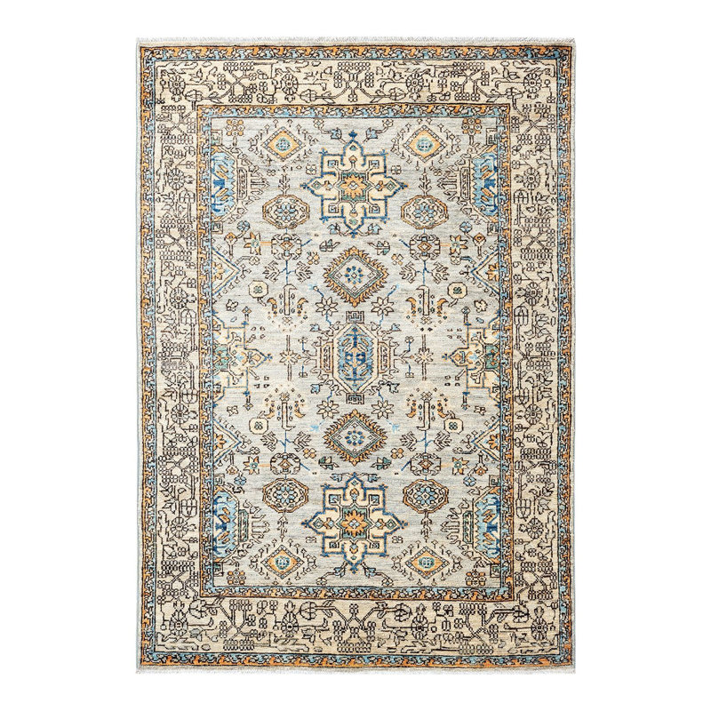 Tapis unique gris / ivoire 3 pi 11 po x 5 pi 9 po Demontra