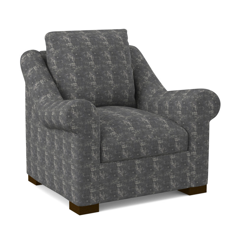 Canyon Armchair, American Walnut, Filigree Ivory 100% Polyester