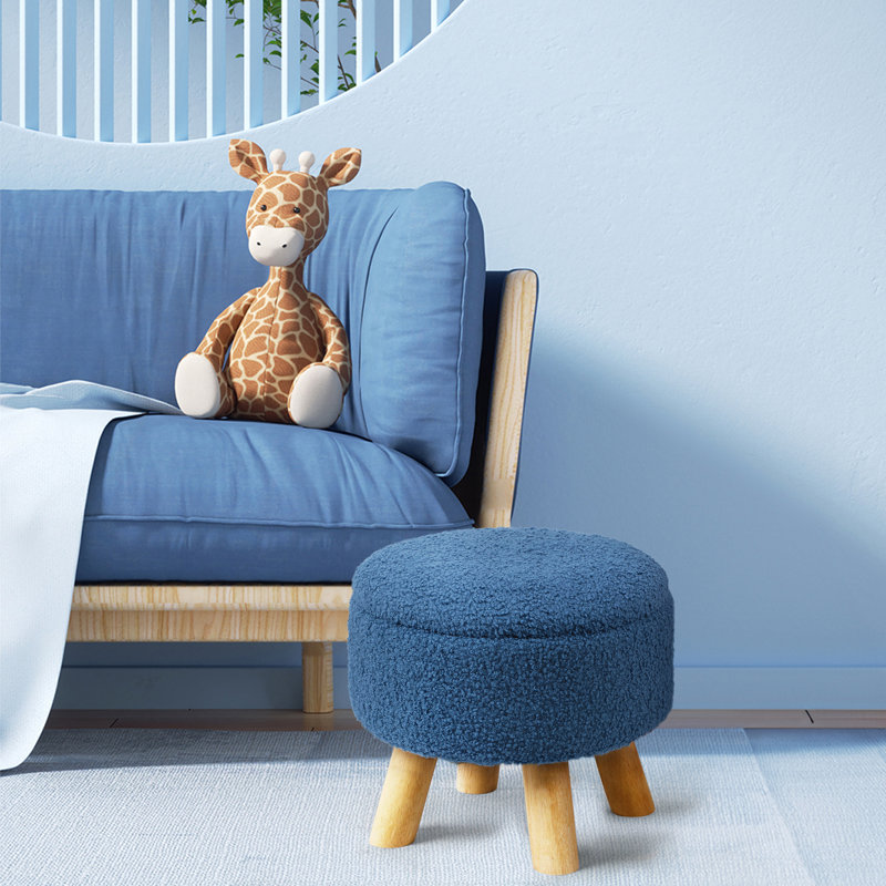 Blue Round Stool