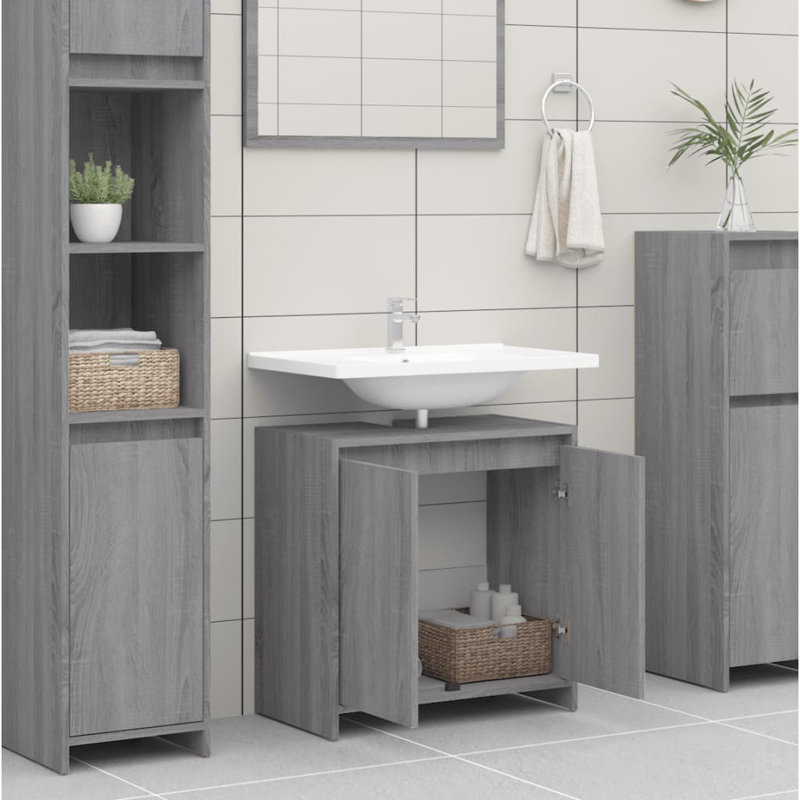 Lehat Freestanding Bathroom Cabinet, Grey Sonoma