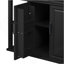 Îlot de cuisine de 47 po avec table de salle à manger extensible, table de cuisine en placage de bois d'hévéa avec support de rangement interne, prise de courant, îlot de cuisine avec rangement 2 tiroirs et 2 armoires, noir-489210836