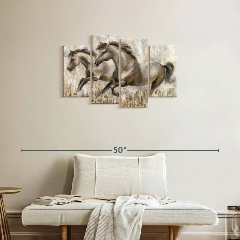 Brampt Two Running Horses, 22'' H x 36'' W