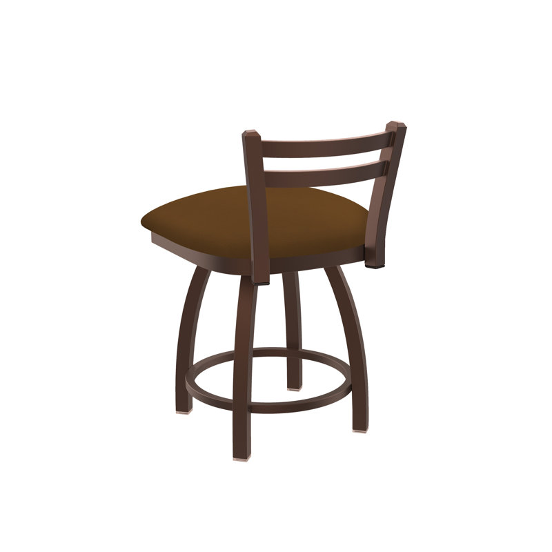 Tabouret de coiffeuse en métal Jackie, Vinyle - Chaume de galop, Bronze