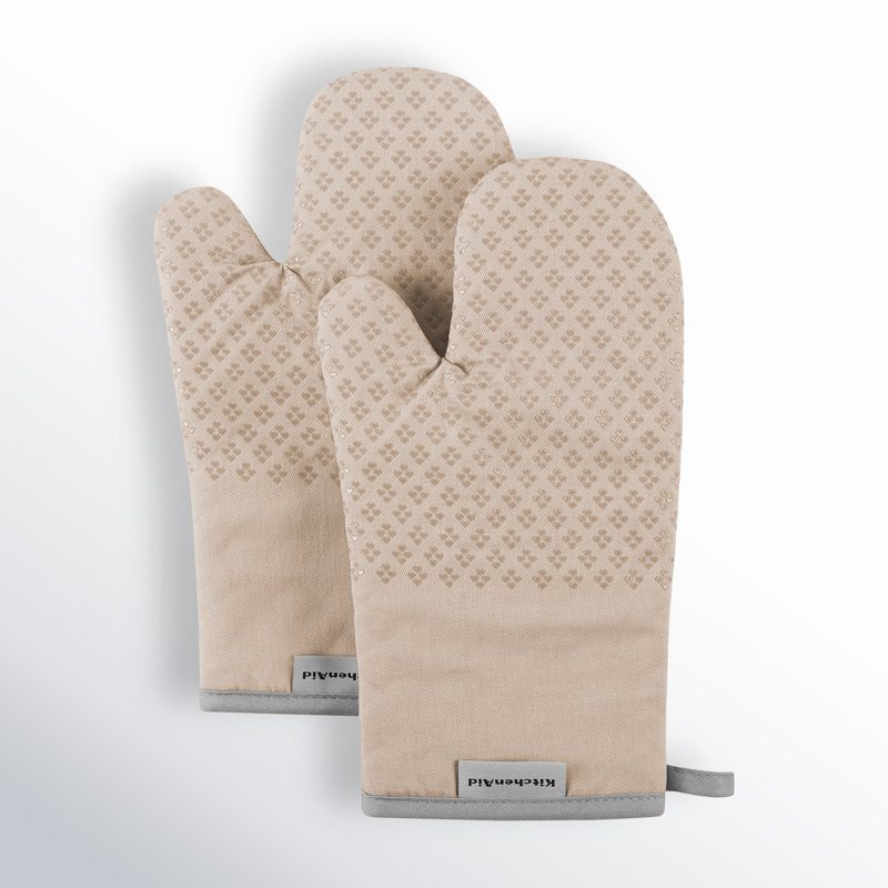 KitchenAid Asteroid Solid Textured Oven Mitt, Tan