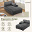 Chaise longue surdimensionnée en flanelle de fourrure de lapin avec accoudoirs et coussins Helton-129792722