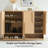 2 Doors Arched Shoe Cabinet Natural-120746789