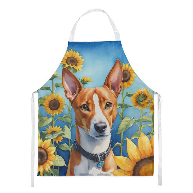 Tablier Basenji en tournesols