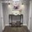 Glass Half Moon Console Table 2 Tier Narrow Entryway Table With Gold Metal Frames, Modern Couch Table Small Entry Way Tables, Easy Assembly, Clear Glass Gold Frames-568817570